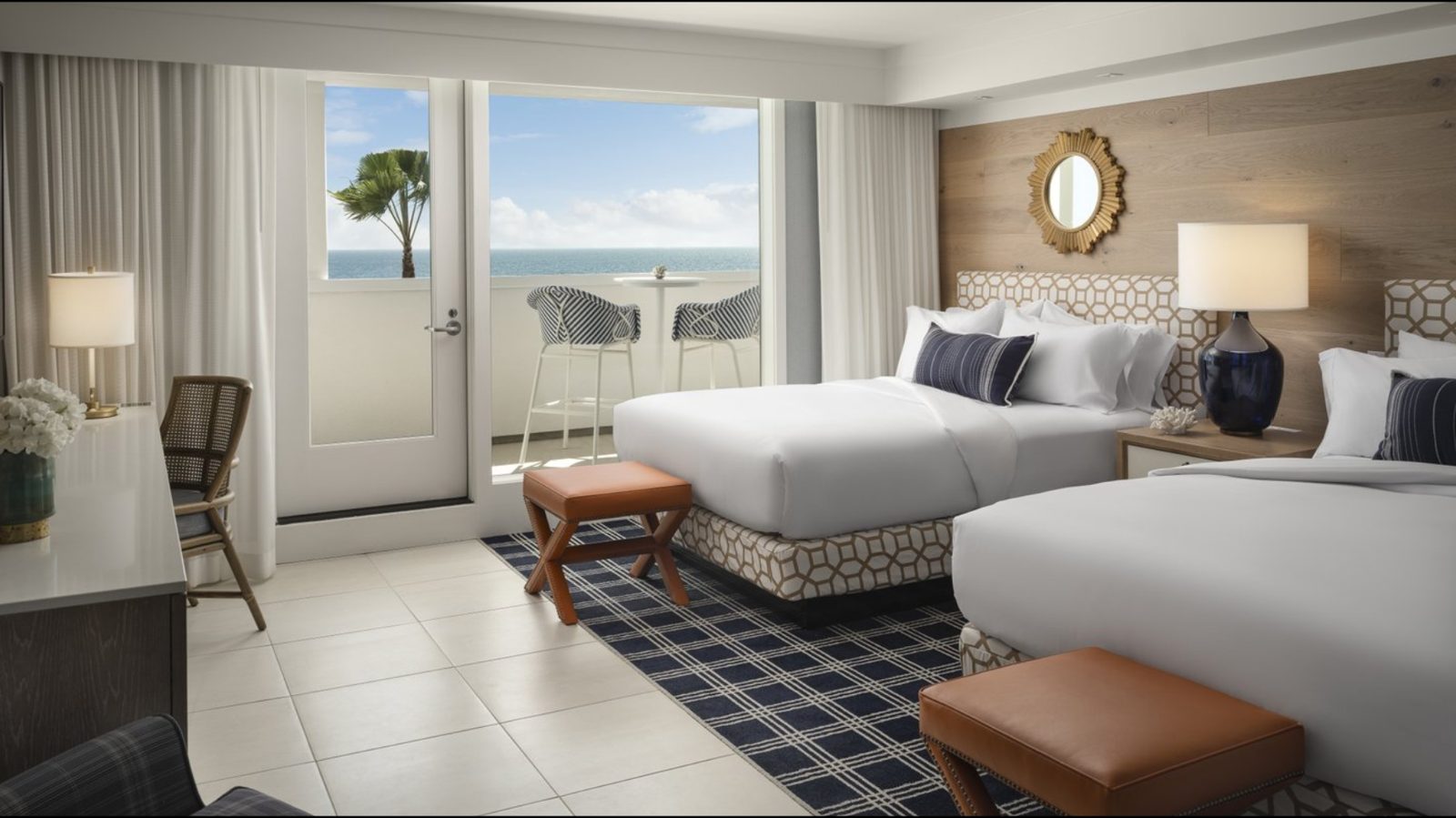 Guestroom at Hotel Del Coronado with ocean-view balcony